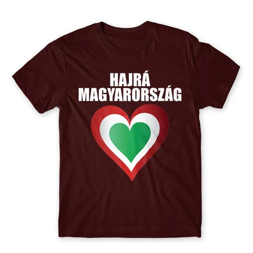 Bordó Hajrá Magyarország férfi rövid ujjú póló - Szív