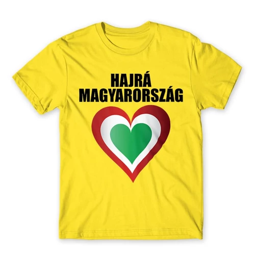 Citromsárga Hajrá Magyarország férfi rövid ujjú póló - Szív