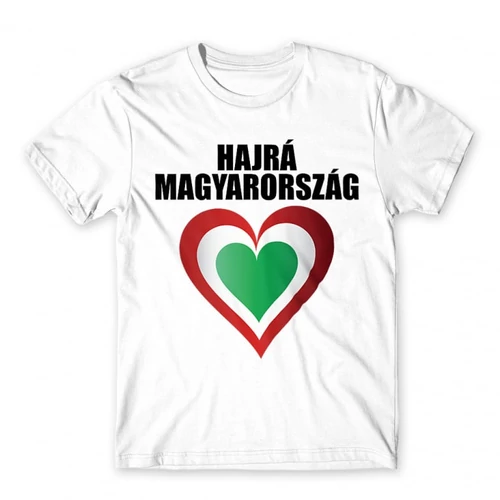 Fehér Hajrá Magyarország férfi rövid ujjú póló - Szív
