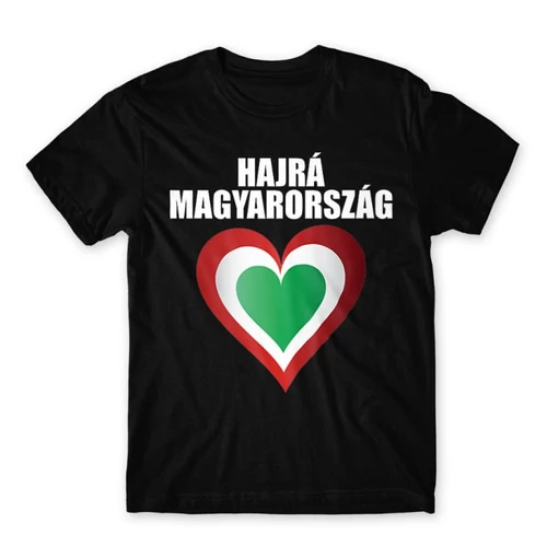 Fekete Hajrá Magyarország férfi rövid ujjú póló - Szív