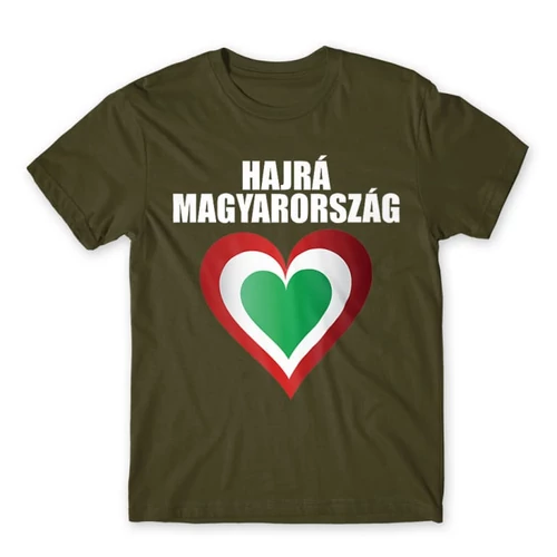 Khaki Hajrá Magyarország férfi rövid ujjú póló - Szív