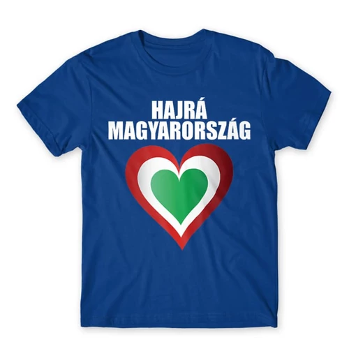 Királykék Hajrá Magyarország férfi rövid ujjú póló - Szív