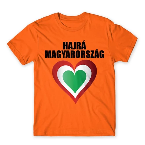 Narancs Hajrá Magyarország férfi rövid ujjú póló - Szív