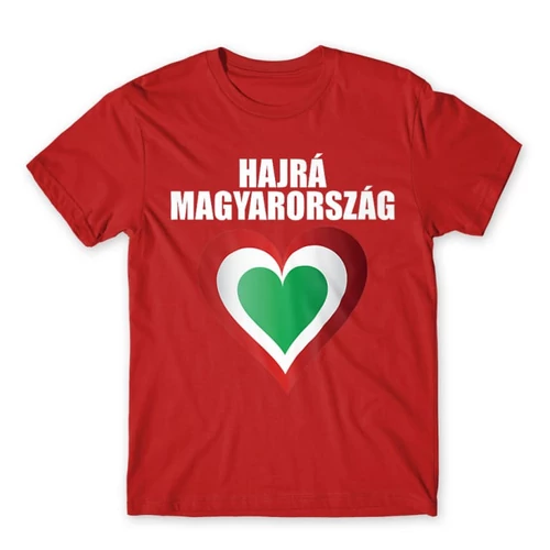 Piros Hajrá Magyarország férfi rövid ujjú póló - Szív