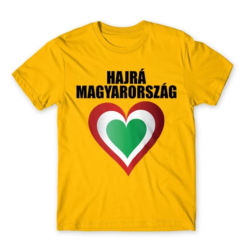 Sárga Hajrá Magyarország férfi rövid ujjú póló - Szív