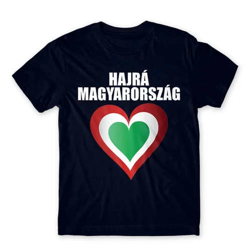 Sötétkék Hajrá Magyarország férfi rövid ujjú póló - Szív