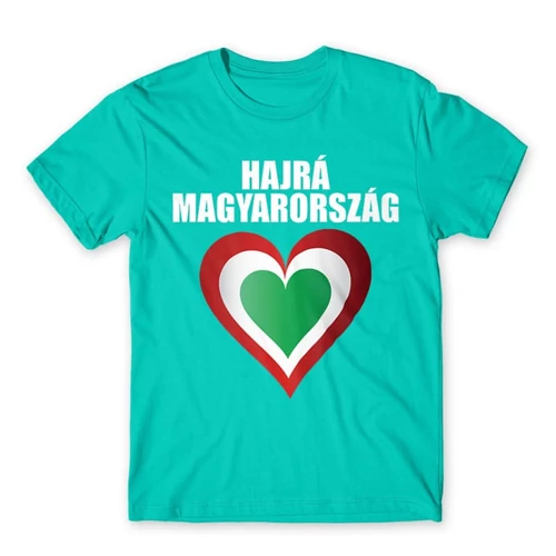 Türkiz Hajrá Magyarország férfi rövid ujjú póló - Szív