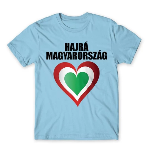 Világoskék Hajrá Magyarország férfi rövid ujjú póló - Szív