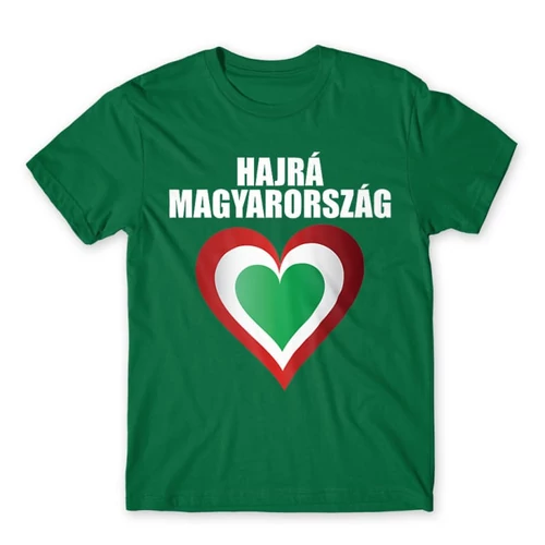 Zöld Hajrá Magyarország férfi rövid ujjú póló - Szív