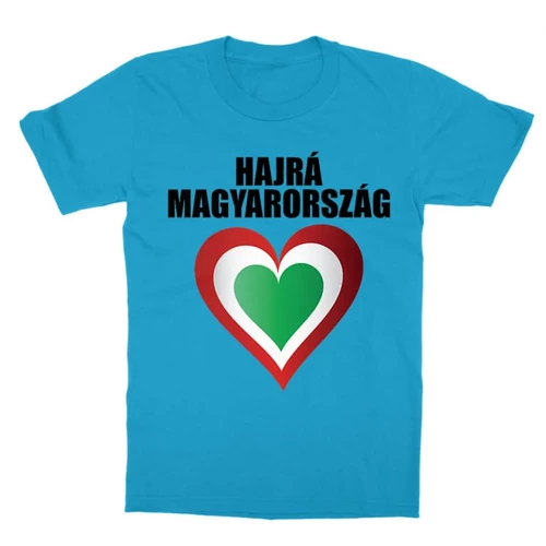 Atollkék Hajrá Magyarország gyerek rövid ujjú póló - Szív