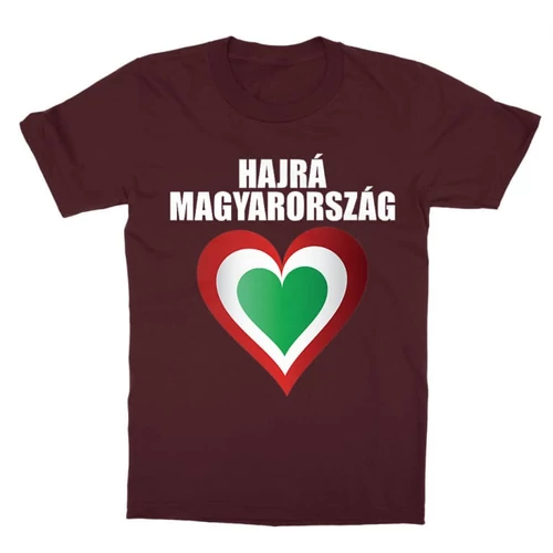 Bordó Hajrá Magyarország gyerek rövid ujjú póló - Szív