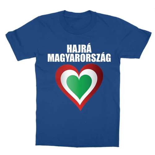 Királykék Hajrá Magyarország gyerek rövid ujjú póló - Szív