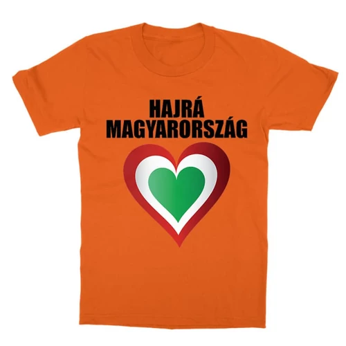 Narancs Hajrá Magyarország gyerek rövid ujjú póló - Szív