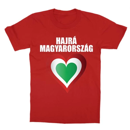 Piros Hajrá Magyarország gyerek rövid ujjú póló - Szív