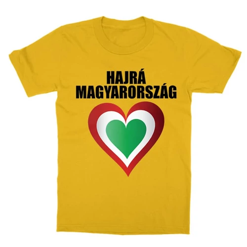 Sárga Hajrá Magyarország gyerek rövid ujjú póló - Szív
