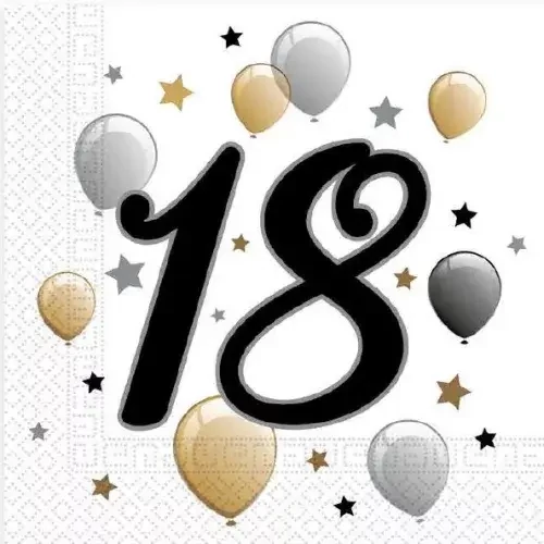 Happy Birthday szalvéta 20 db-os 33x33 cm - 18 Milestone