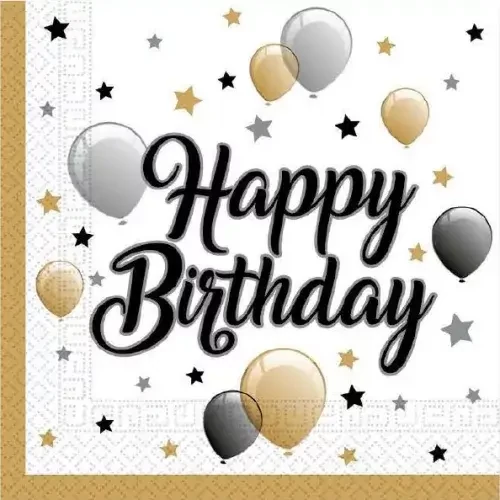 Happy Birthday szalvéta 20 db-os 33x33 cm - Milestone