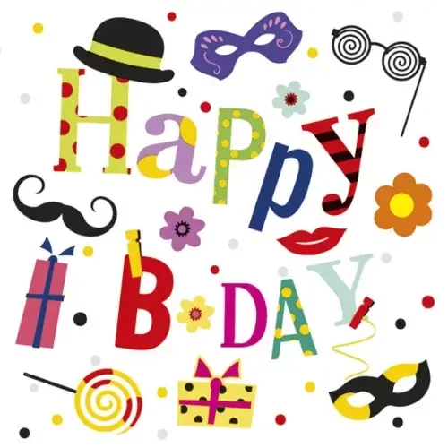Happy Birthday szalvéta 20 db-os 33x33 cm - Funny