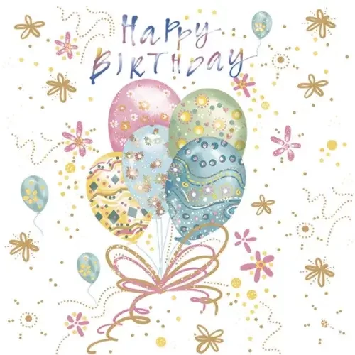 Happy Birthday szalvéta 20 db-os 33x33 cm - Pastel Balloons