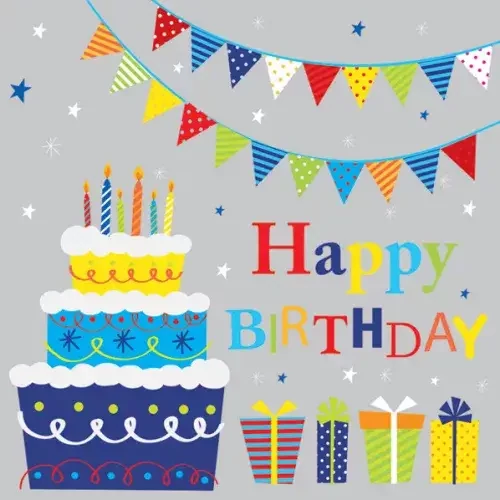 Happy Birthday szalvéta 20 db-os 33x33 cm - Gifts and Garlands