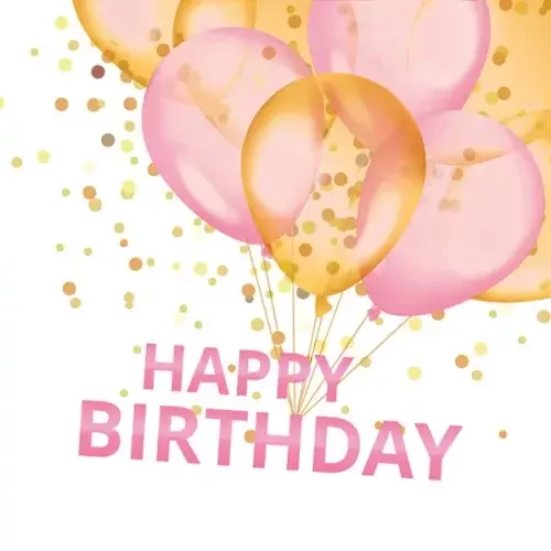 Happy Birthday szalvéta 20 db-os 25x25 cm - Gold&Pink