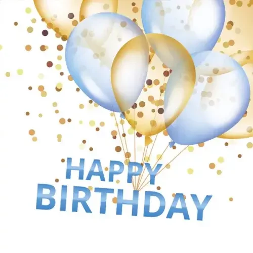 Happy Birthday szalvéta 20 db-os 25x25 cm - Gold&Blue