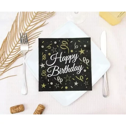 Happy Birthday szalvéta 20 db-os 33x33 cm - B&C