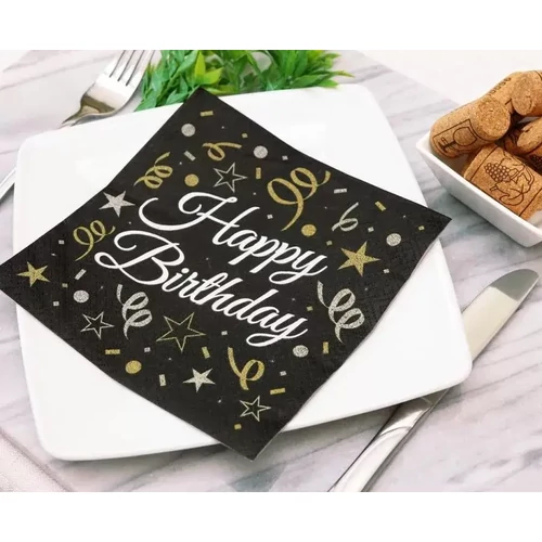 Happy Birthday szalvéta 20 db-os 33x33 cm - B&C