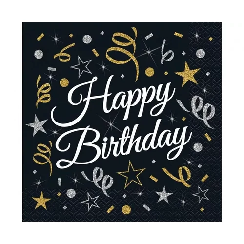 Happy Birthday szalvéta 20 db-os 33x33 cm - B&C