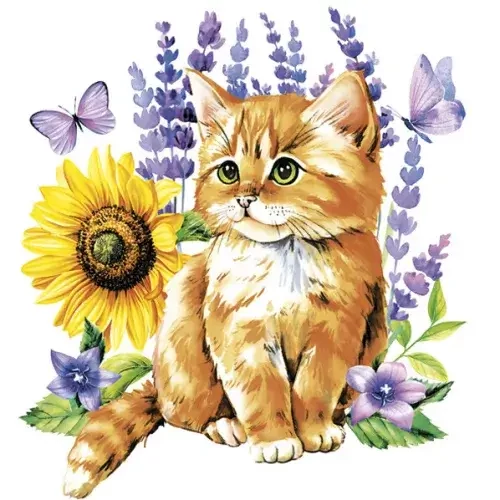 Cicás szalvéta 20 db-os 33x33 cm - Watercolour Kitten