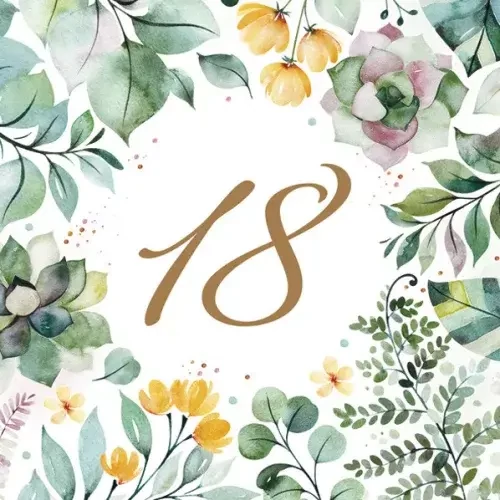 Happy Birthday szalvéta 20 db-os 33x33 cm - 18 Floral Frame