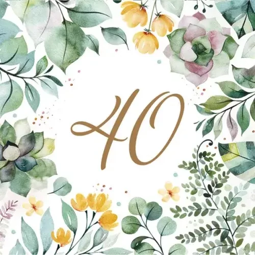 Happy Birthday szalvéta 20 db-os 33x33 cm - 40 Floral Frame