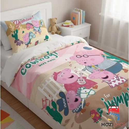 Peppa malac ágyneműhuzat garnitúra 140×200cm, 70×90 cm - Cowboy