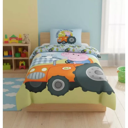 Peppa malac gyerek ágyneműhuzat garnitúra 100×135cm, 40×60 cm - George's Tractor