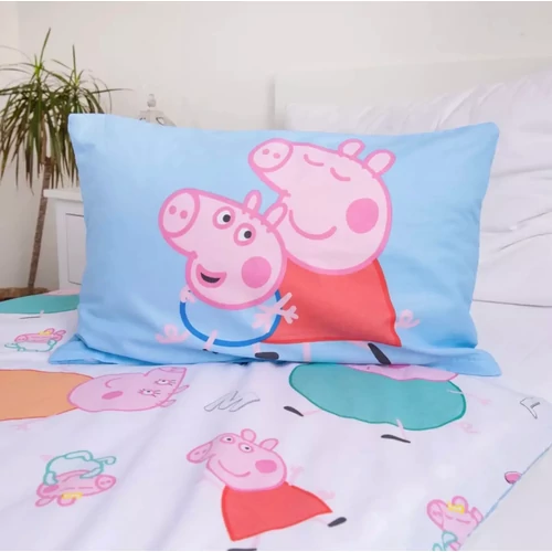Peppa malac gyerek, ovis ágyneműhuzat garnitúra 100×135cm, 40×60 cm - Big Pig Family