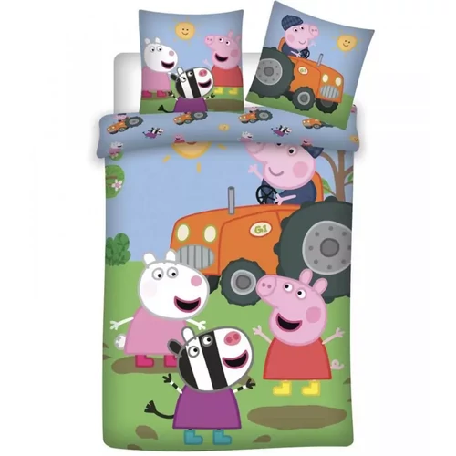 Peppa malac ágyneműhuzat garnitúra - Orange Tractor 140×200cm, 70×90 cm