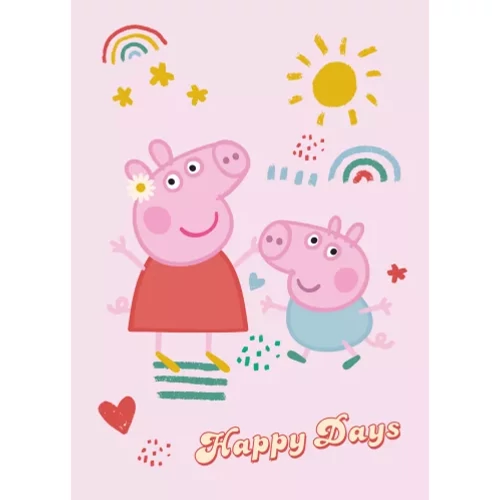 Peppa malac polár takaró, ágytakaró 100x140cm - Happy Days