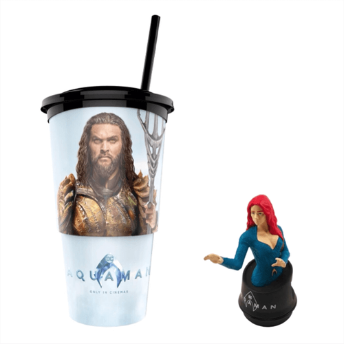 Aquaman pohár és Mera topper popcorn tasakkal