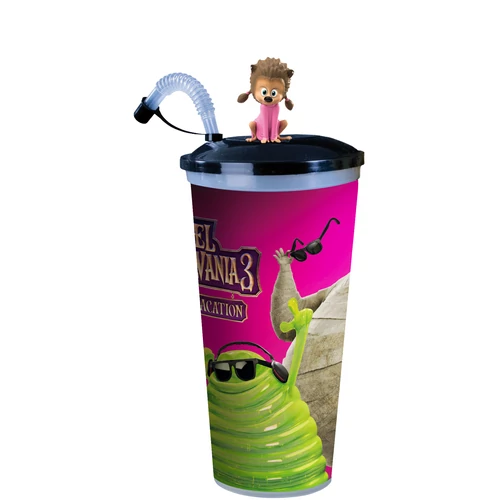 Hotel Transylvania 3. - Szörnyen rémes vakáció pohár és Winnie topper, figura 