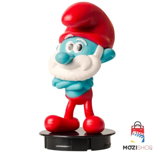 A hupikék törpikék pohár és Törpapa figura, topper