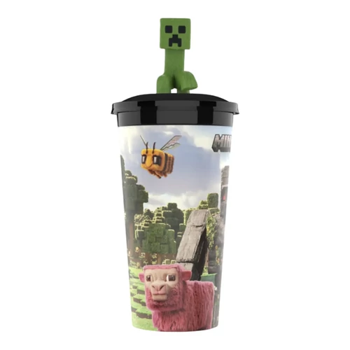 Egy Minecraft film pohár és Creeper topper, figura 