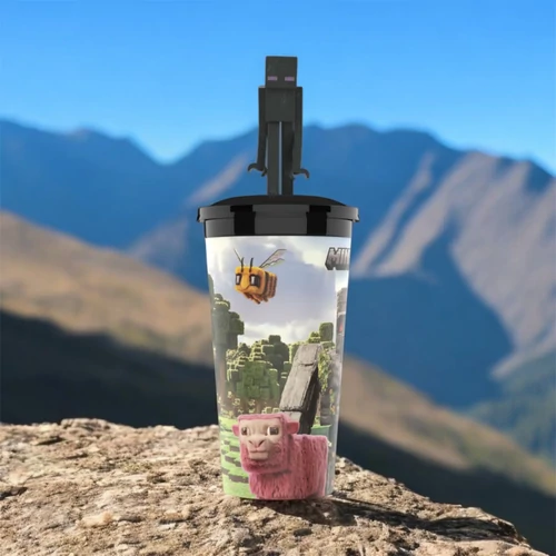 Egy Minecraft film pohár és Enderman topper, figura 