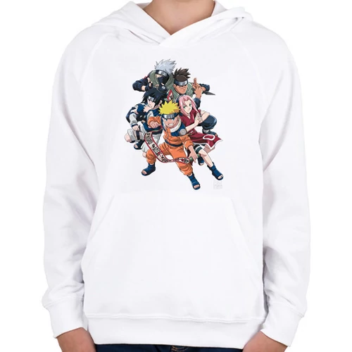 Fehér Naruto gyerek kapucnis pulóver - Characters