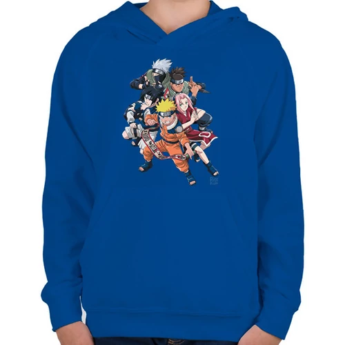 Királykék Naruto gyerek kapucnis pulóver - Characters