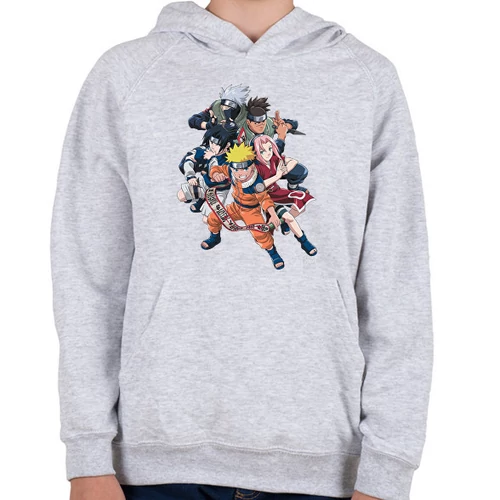 Sportszürke Naruto gyerek kapucnis pulóver - Characters