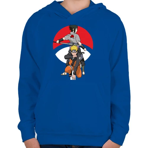 Királykék Naruto gyerek kapucnis pulóver - Characters II.