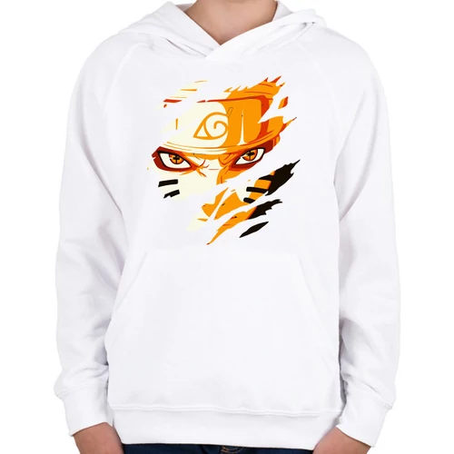 Fehér Naruto gyerek kapucnis pulóver - Kyubi Mode