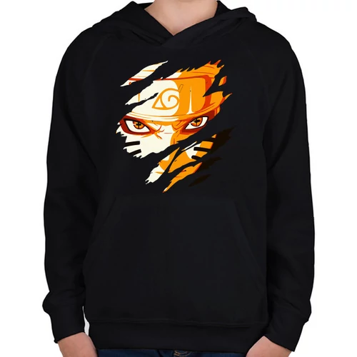 Fekete Naruto gyerek kapucnis pulóver - Kyubi Mode