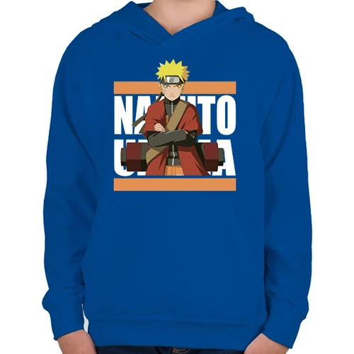 Királykék Naruto gyerek kapucnis pulóver - Uzumaki Naturo