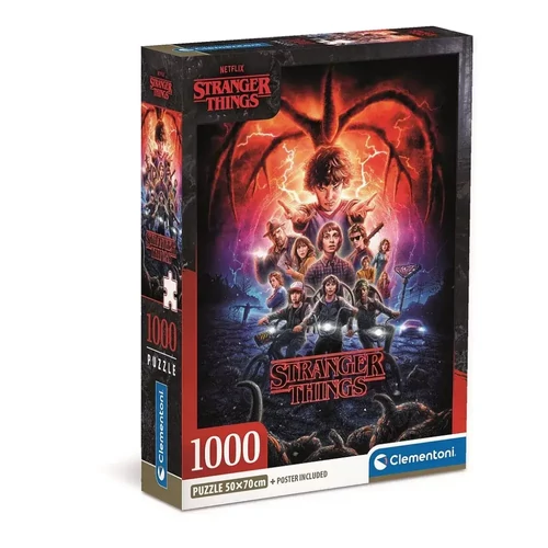 Stranger Things 1000 db-os puzzle - Compact - A kirakó a sorozat egyik ikonikus plakátjának a képét jeleníti meg